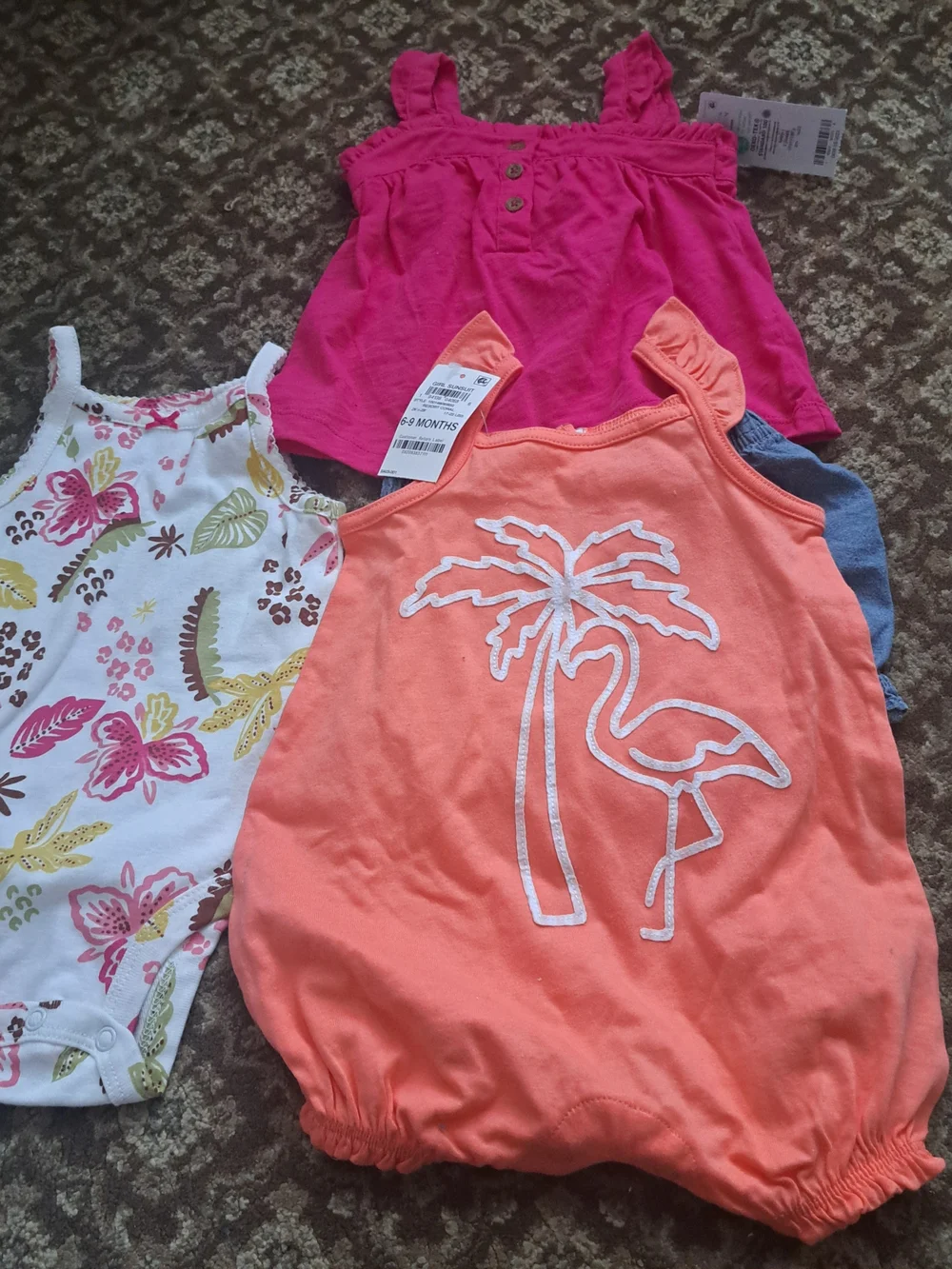 Carter's Bright Pink Baby Top Bundle 4 Set